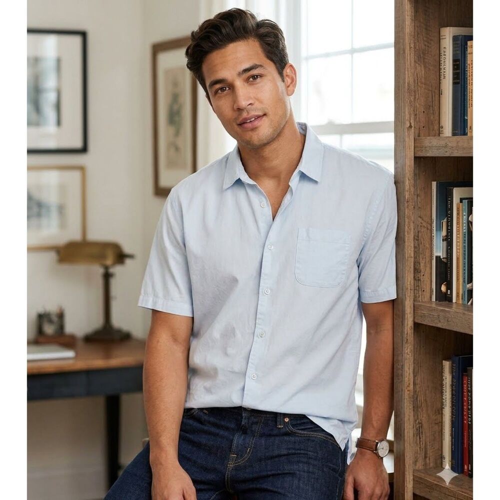Artistry In Motion Shirt Mens 3XL Blue Slim Fit Button Up Cotton Stitch Fix